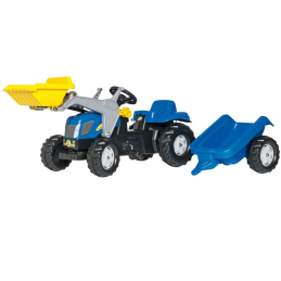 Rolly Toys Šlapací traktor New Holland s nakladačem a přívěsem