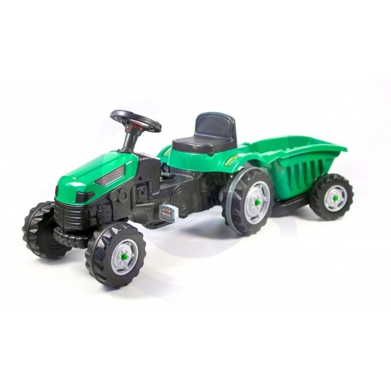 WOOPIE Šlapací traktor Maxi s přívěsem zelený