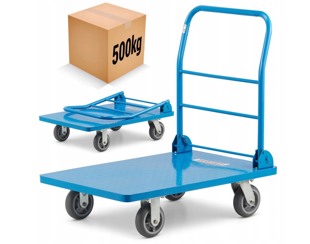 Plošinový vozík 500 kg se sklopným madlem