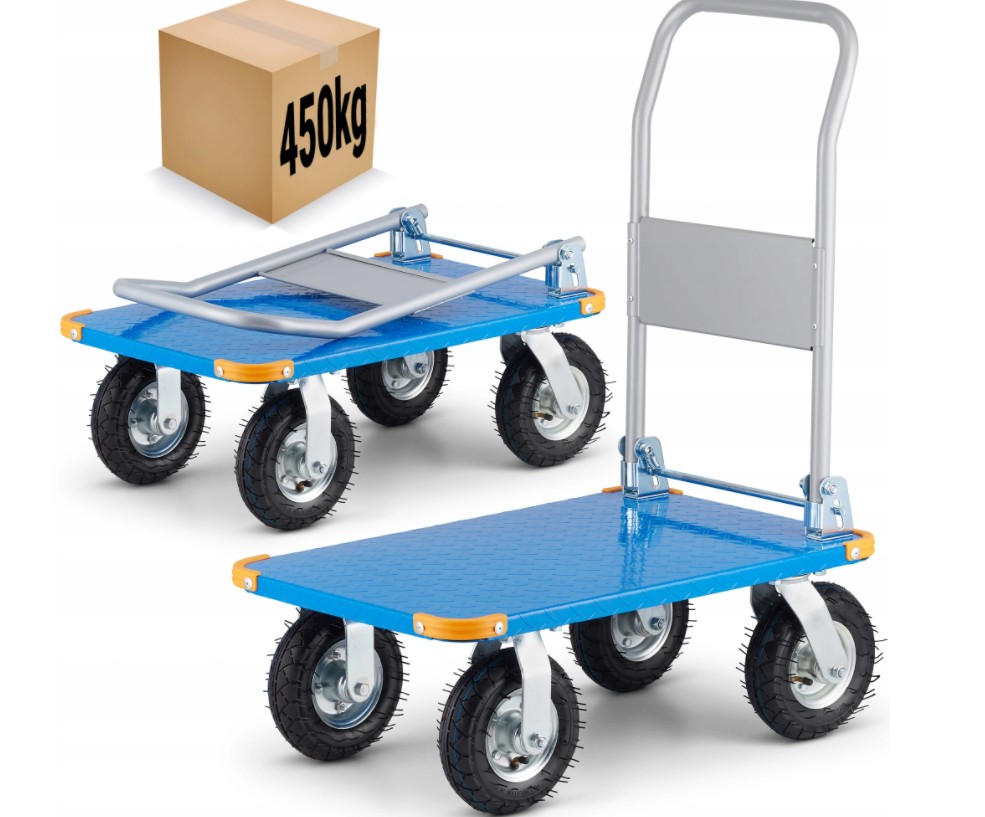 Plošinový vozík 450 kg se sklopným madlem